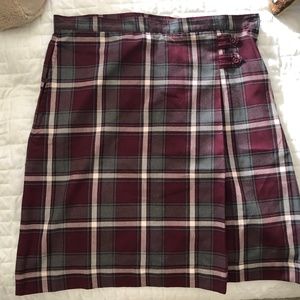 Plaid Wrap Style Skirt